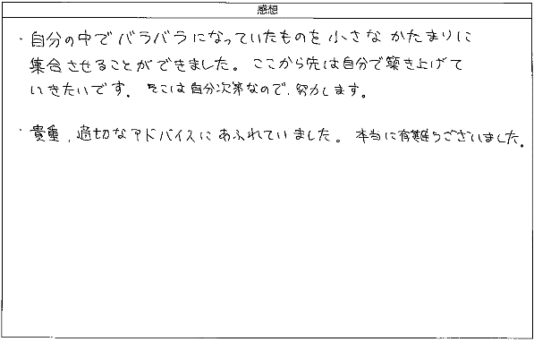 貴重、適切なアドバイスにあふれていました。本当に