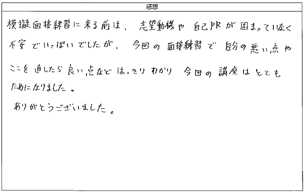 ここを直したら良い点などがはっきりわかり今回の講座はとてもために